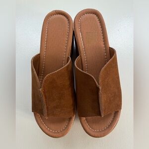 Source Unknown Brown Suede Mules